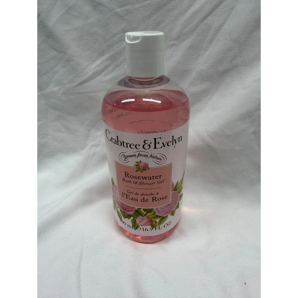 Crabtree & Evelyn NEW Set of Rosewater Shower Gel and Body Lotion 16.9 Fl Oz